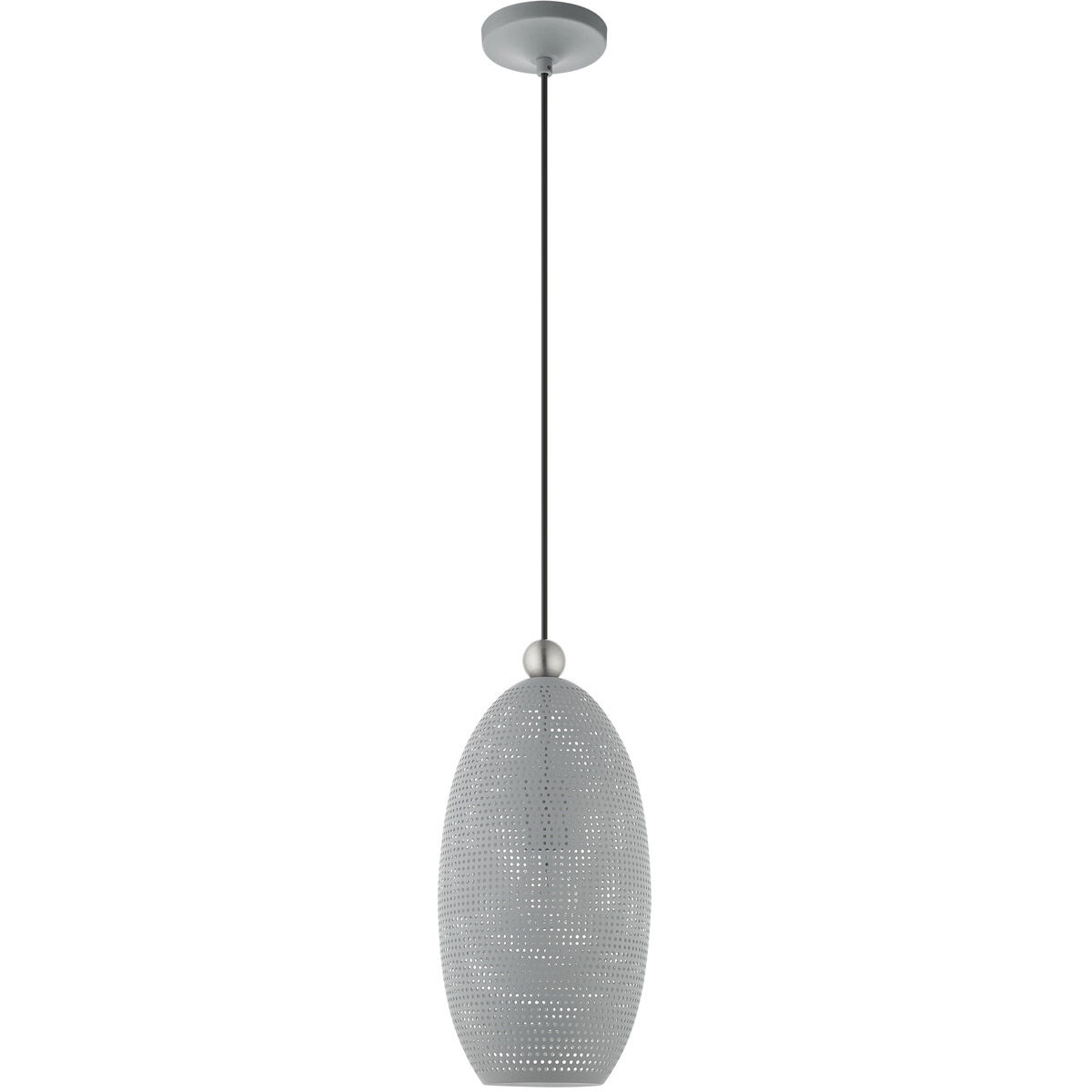 Dublin 1 Light 7 inch Nordic Gray with Brushed Nickel Accents Pendant Ceiling Light