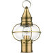Newburyport 1 Light 15 inch Antique Brass Medium Outdoor Post Top Lantern
