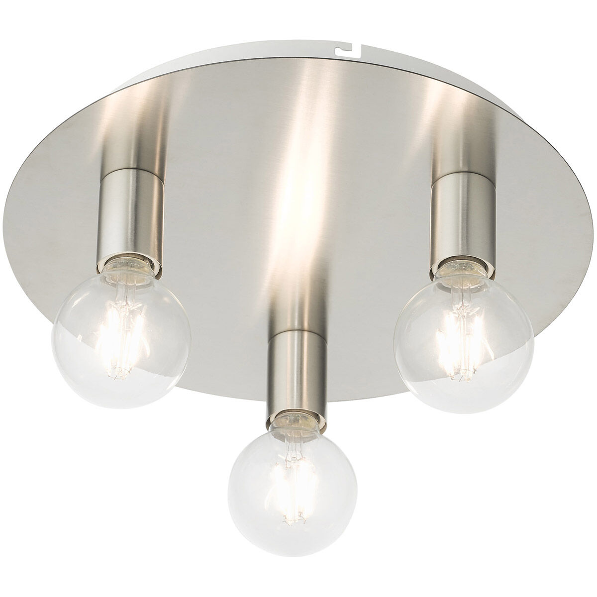 Hillview 3 Light 14 inch Brushed Nickel Flush Mount Ceiling Light