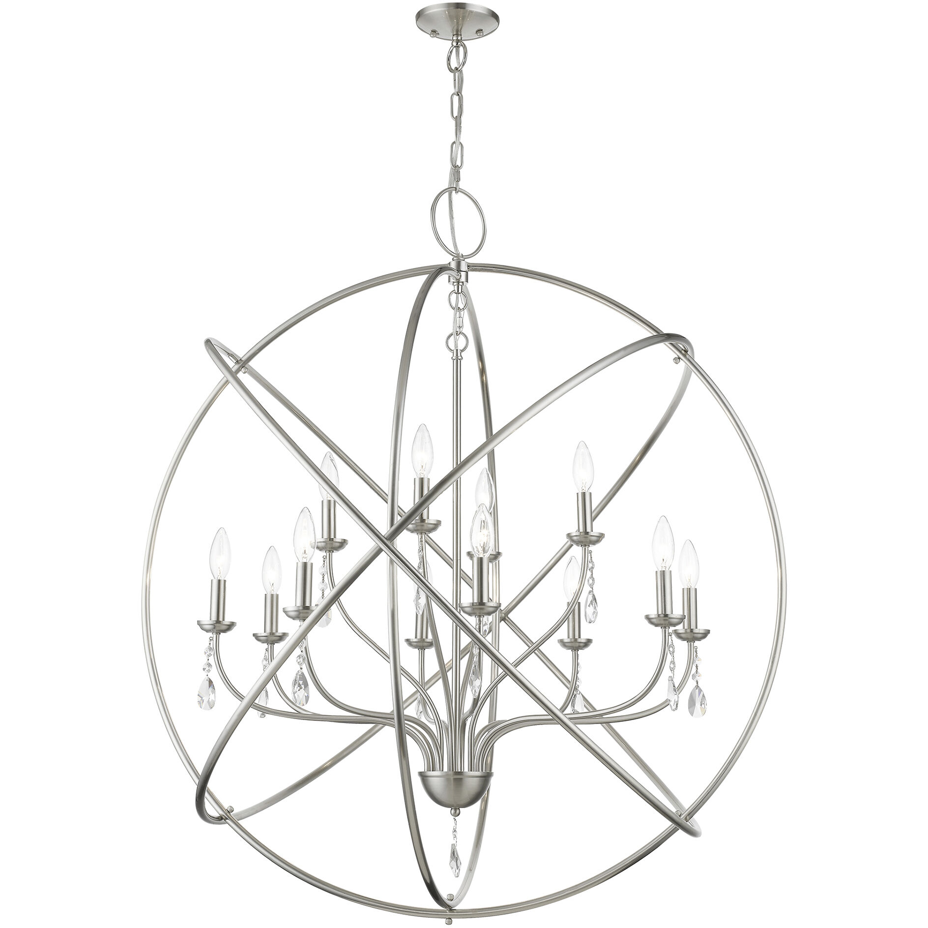 Aria 12 Light 40 inch Brushed Nickel Grande Foyer Chandelier Ceiling Light