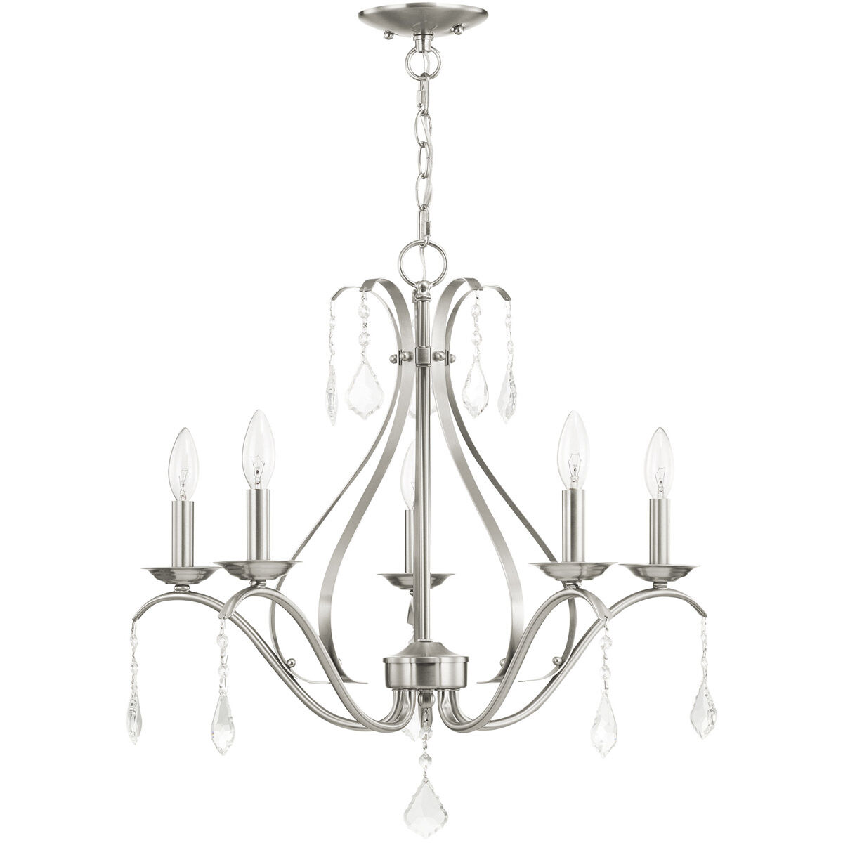 Caterina 5 Light 24 inch Brushed Nickel Chandelier Ceiling Light