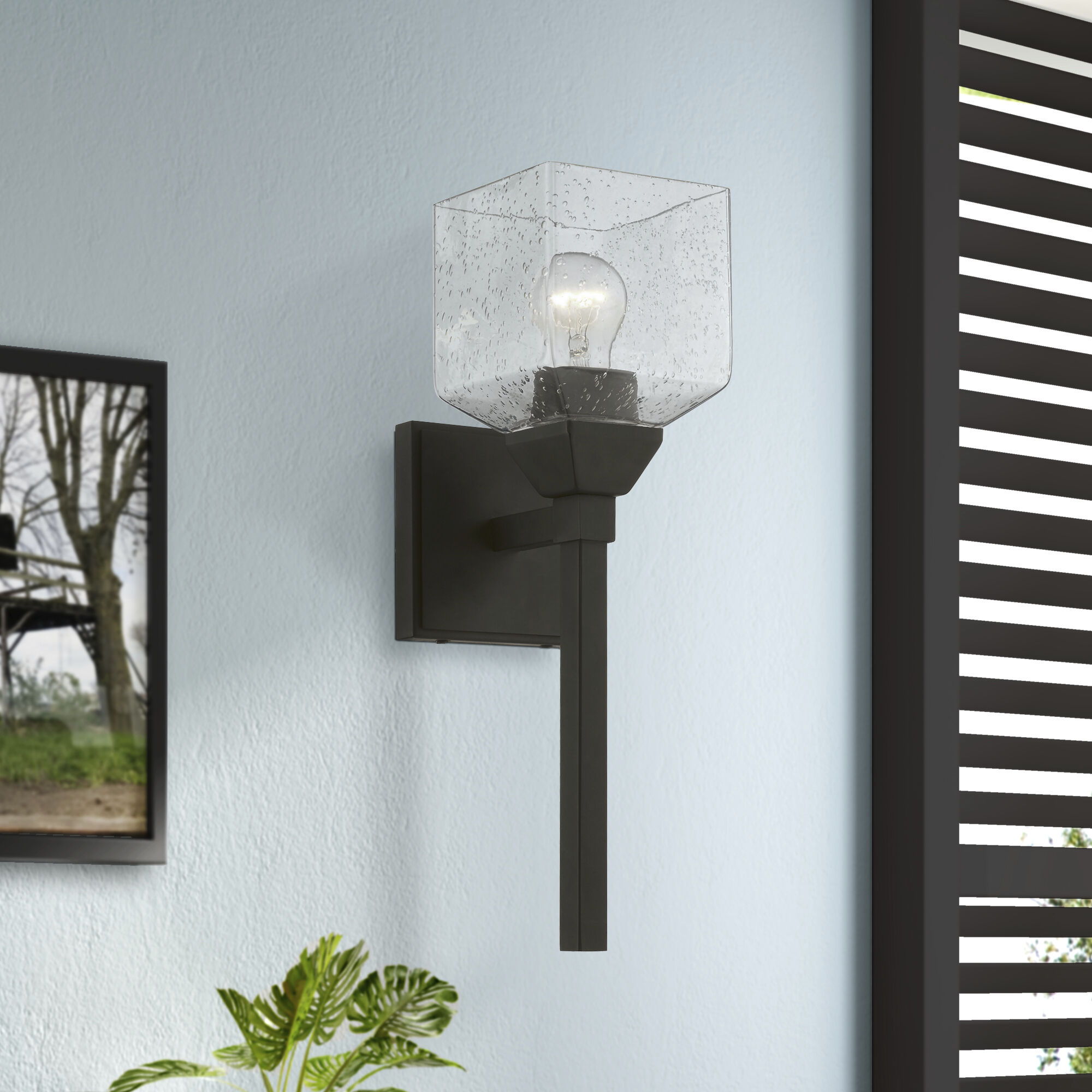 Aragon 1 Light 5 inch Black Vanity Sconce Wall Light