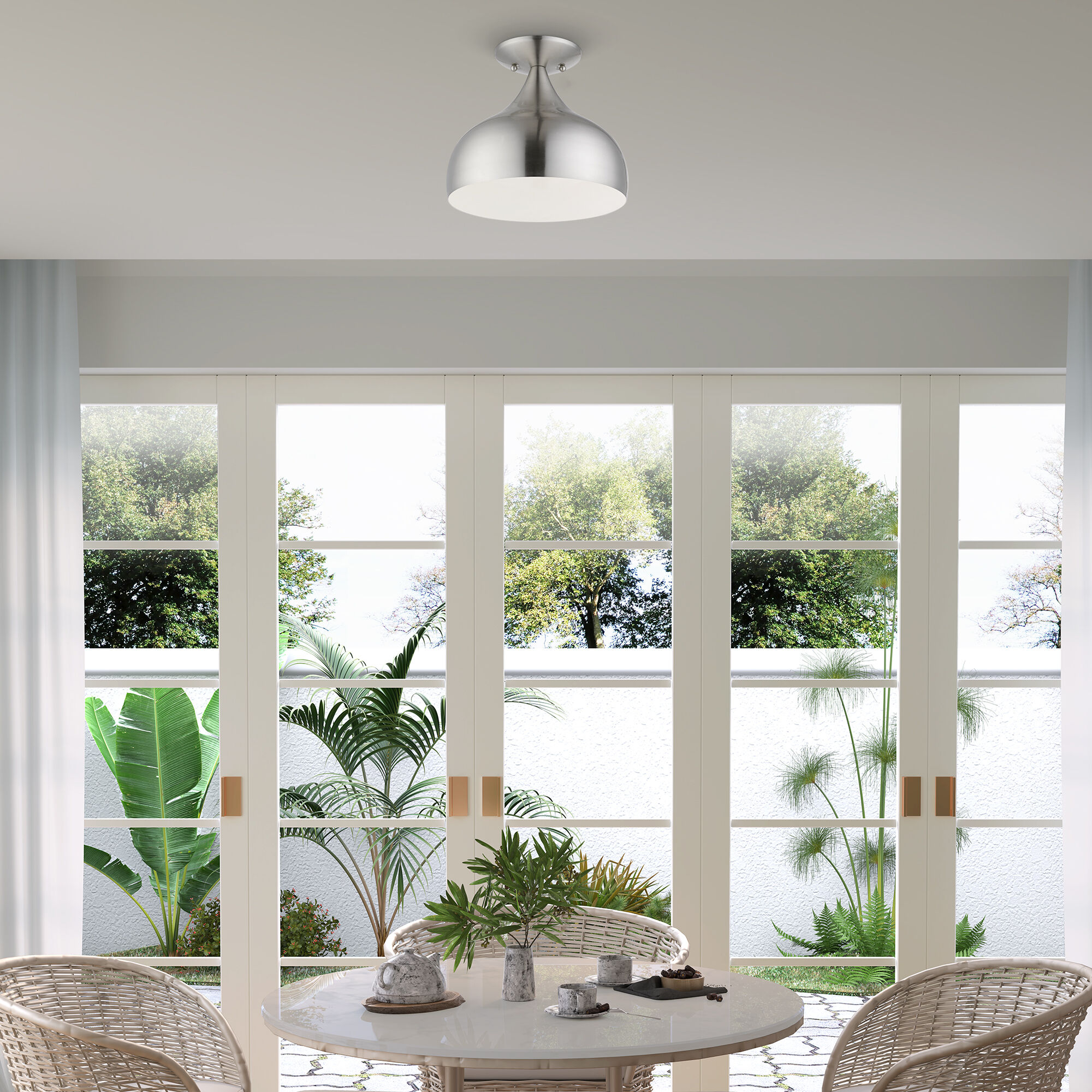 Amador 1 Light 10 inch Brushed Nickel Semi-Flush Mount Ceiling Light