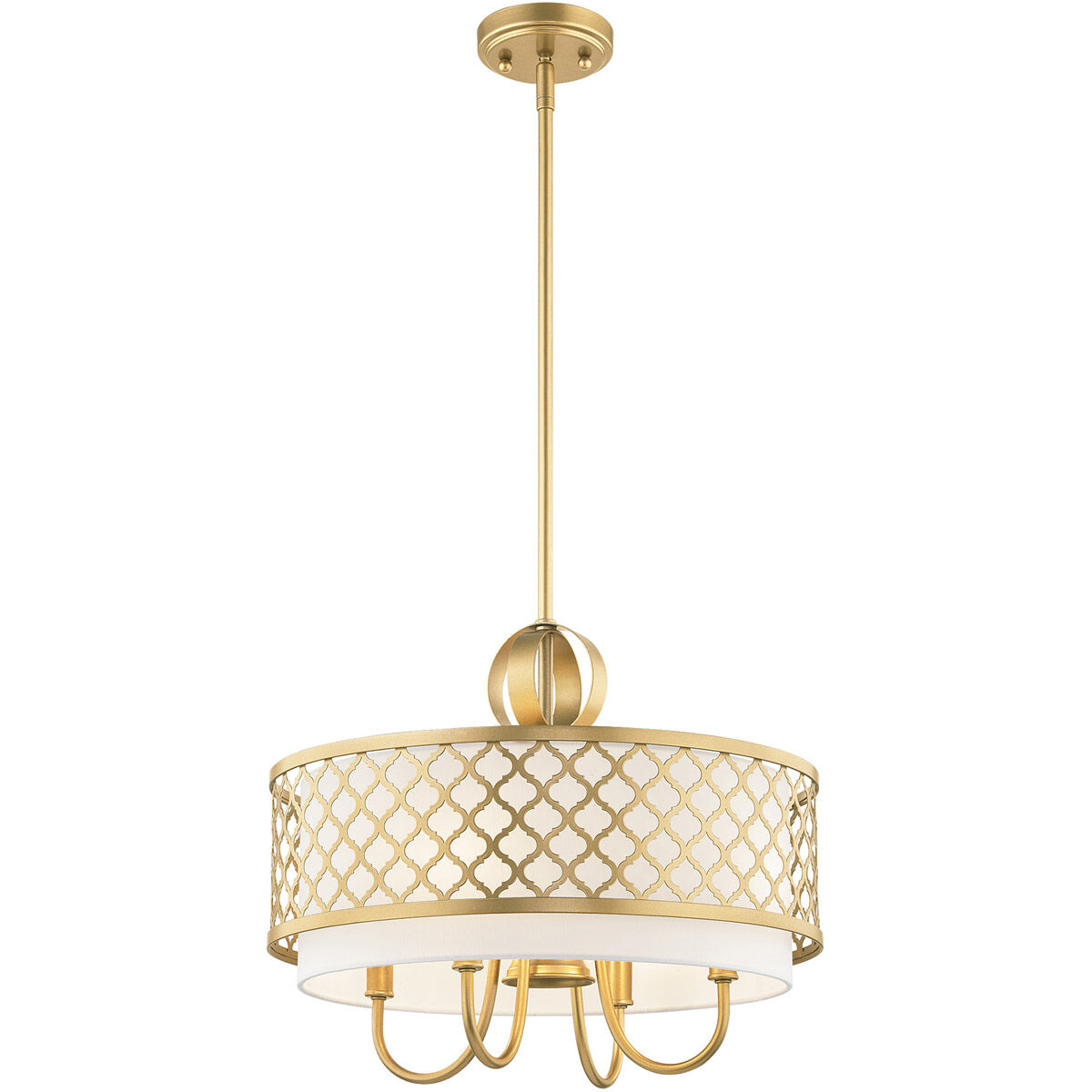 Arabesque 5 Light 18 inch Soft Gold Pendant Chandelier Ceiling Light