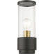 Atlantic 1 Light 11.5 inch Bronze with Antique Gold Finish Accents Outdoor Medium Post Top Lantern