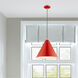 Allison 1 Light 14 inch Shiny Red Mini Pendant Ceiling Light