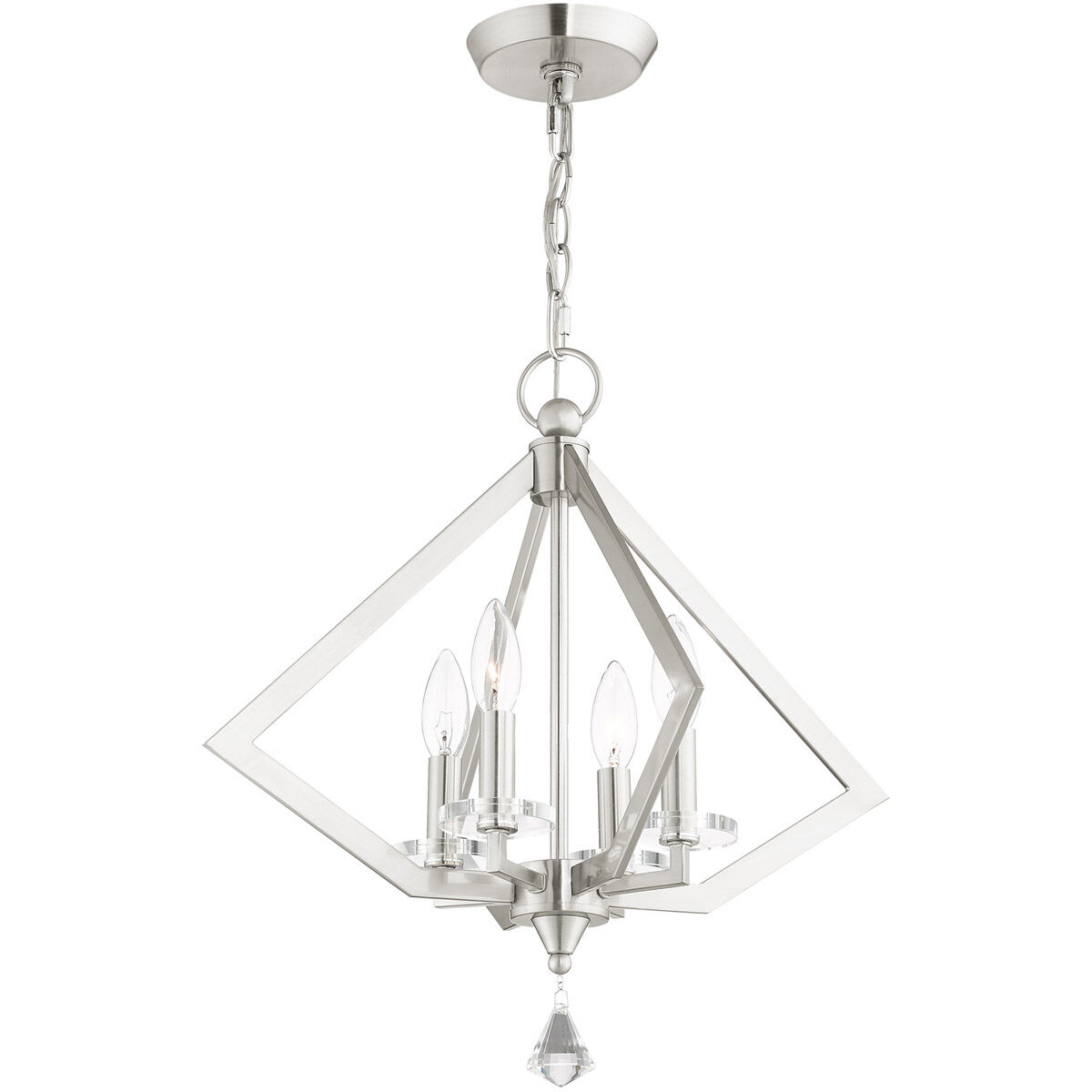 Diamond 4 Light 18 inch Brushed Nickel Chandelier Ceiling Light