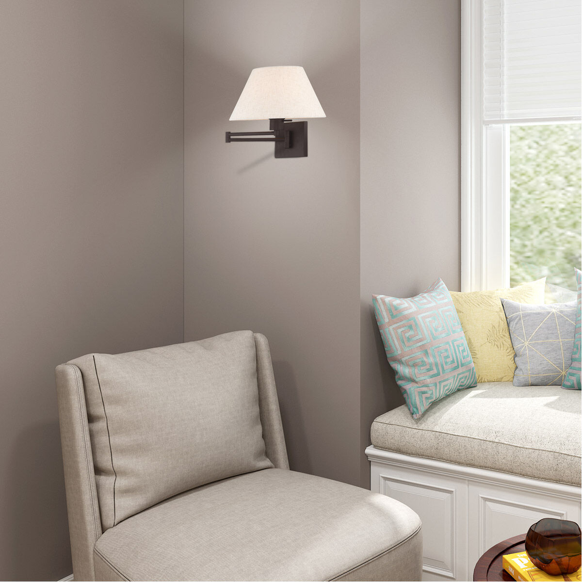 Allison 25 inch 100.00 watt Bronze Swing Arm Wall Lamp Wall Light