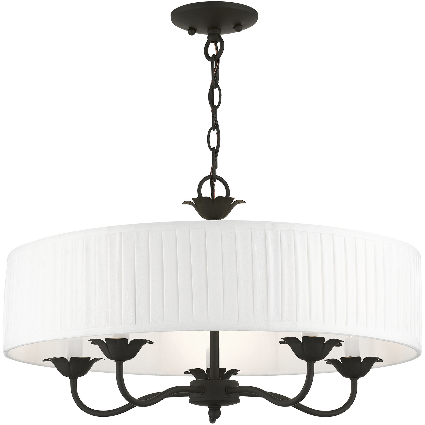 Edinburgh 5 Light 23 inch Black Pendant Chandelier Ceiling Light