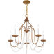 Alessia 5 Light 24 inch Antique Gold Leaf Chandelier Ceiling Light