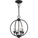 Milania 4 Light 13 inch Black with Brushed Nickel Accents Convertible Semi Flush/Chandelier Ceiling Light