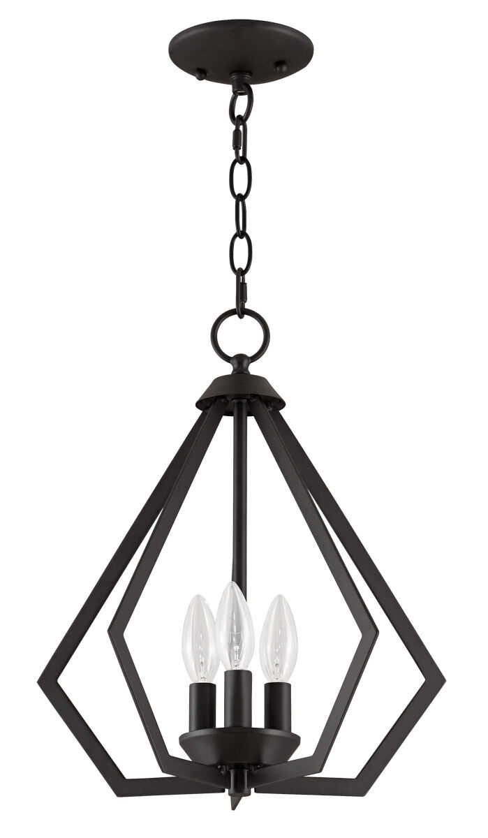 Prism 3 Light 14 inch Bronze Convertible Mini Chandelier/Ceiling Mount Ceiling Light