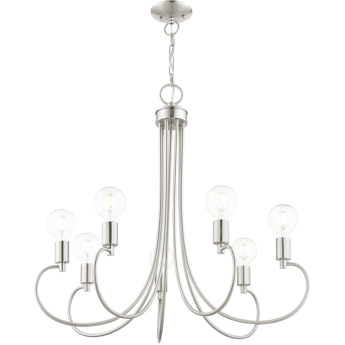 Bari 7 Light 30 inch Brushed Nickel Chandelier Ceiling Light