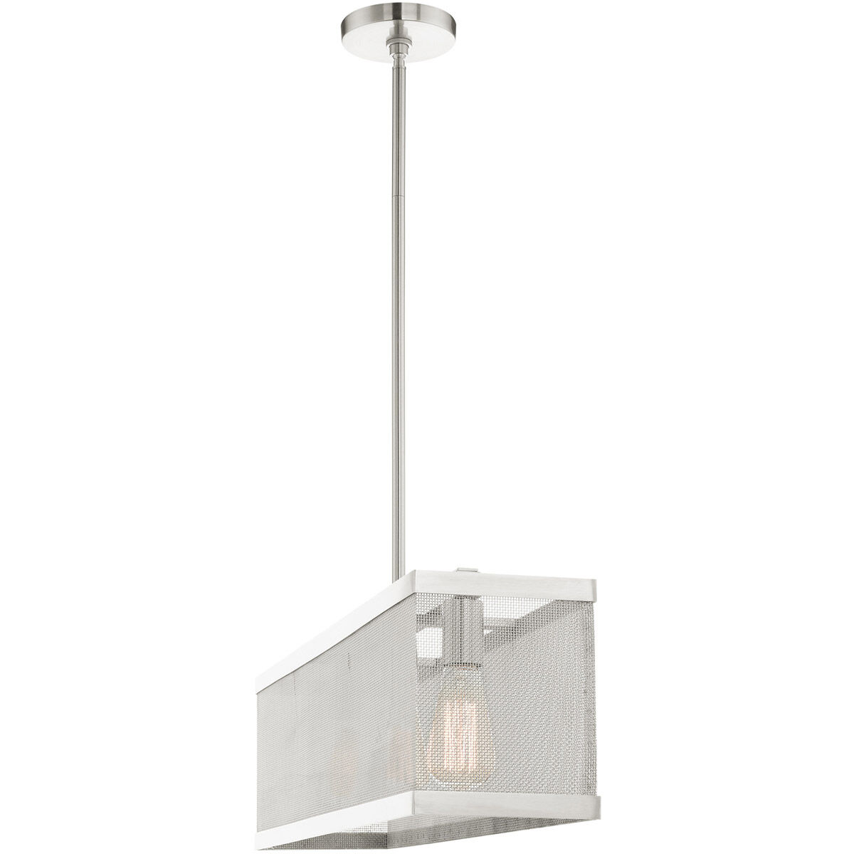 Industro 3 Light 6.5 inch Brushed Nickel Chandelier Ceiling Light