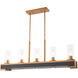 Buttonwood 8 Light 44 inch Aged Gold Linear Chandelier Ceiling Light
