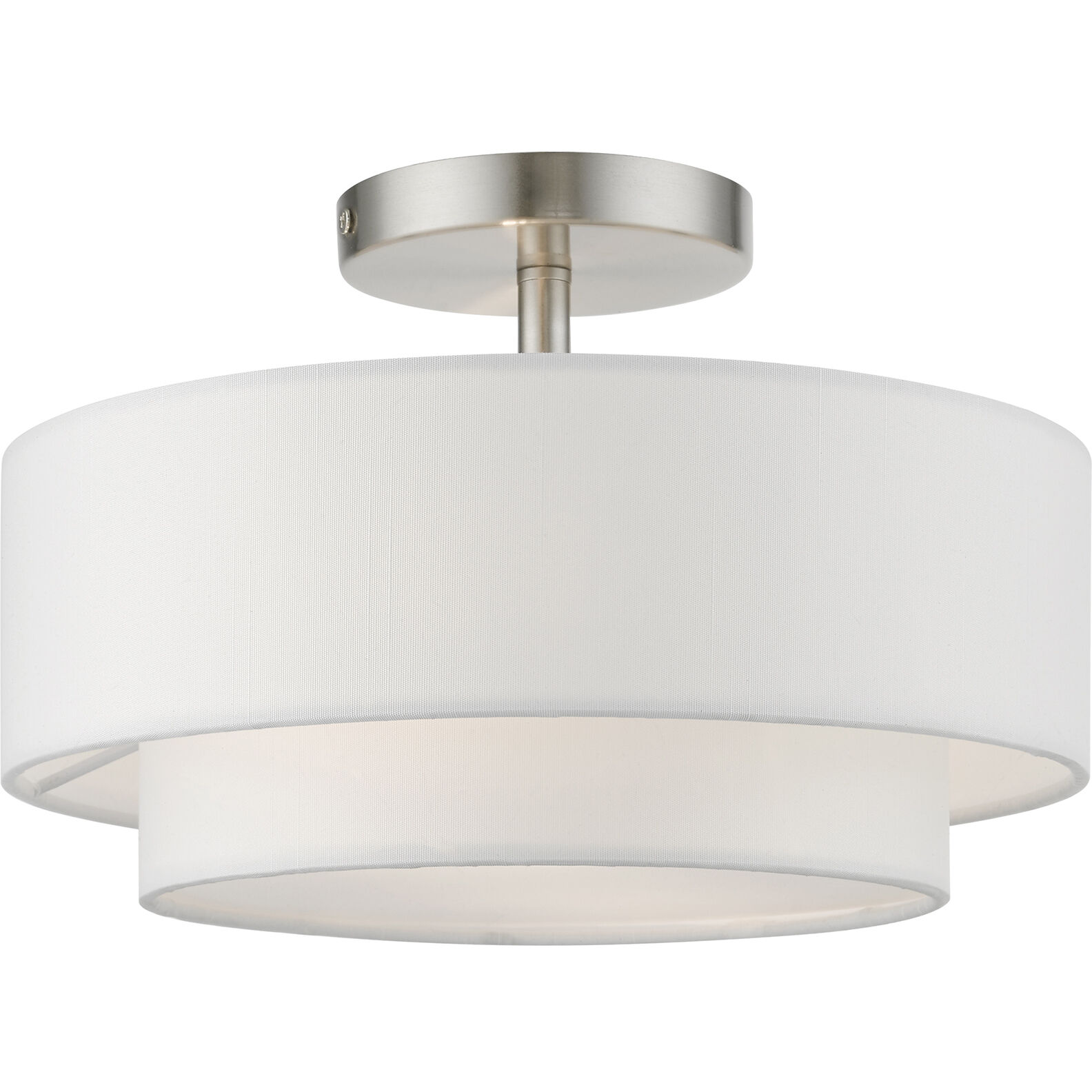 Meridian 2 Light 12 inch Brushed Nickel Semi-Flush Ceiling Light
