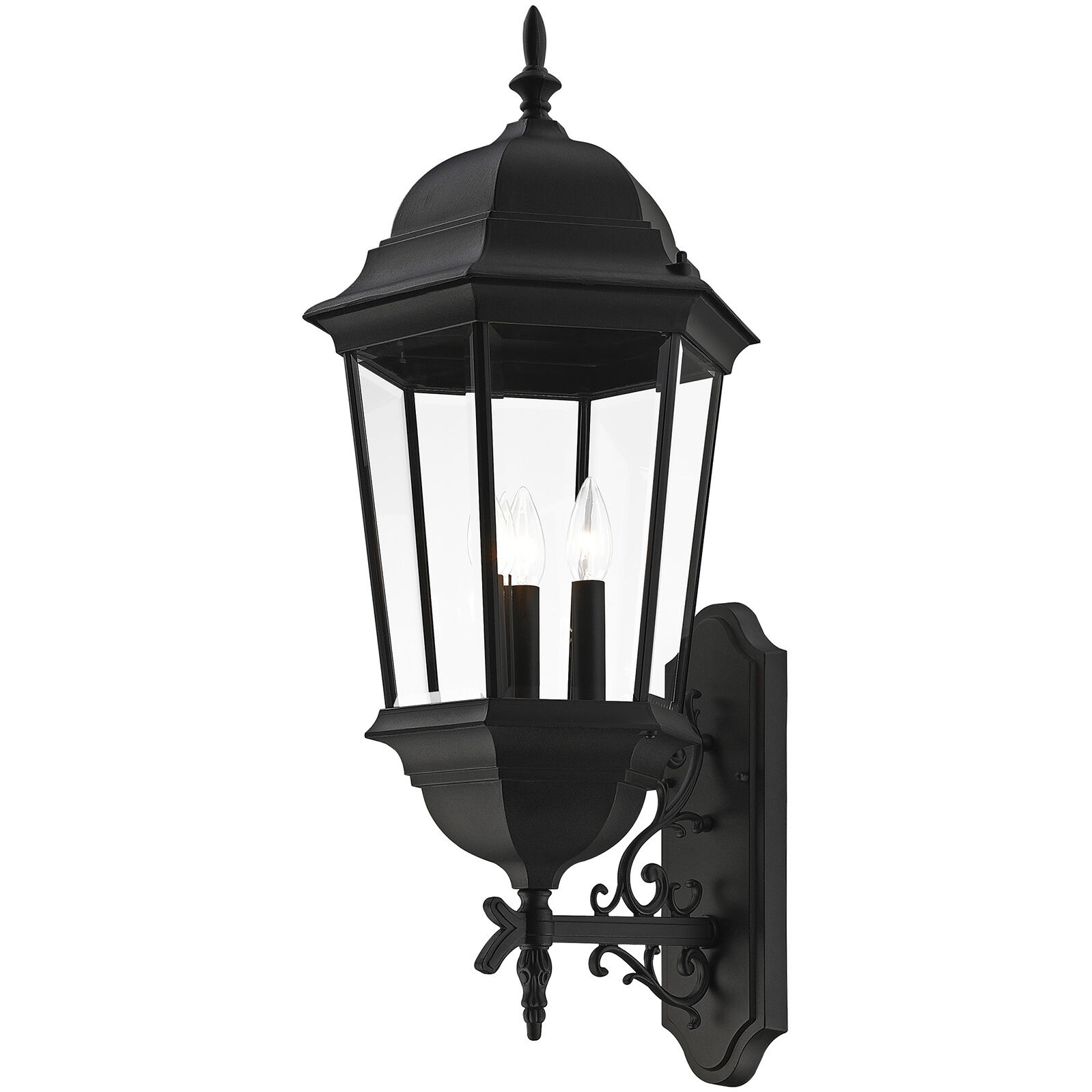 Hamilton 3 Light 29 inch Textured Black Outdoor  Wall Lantern