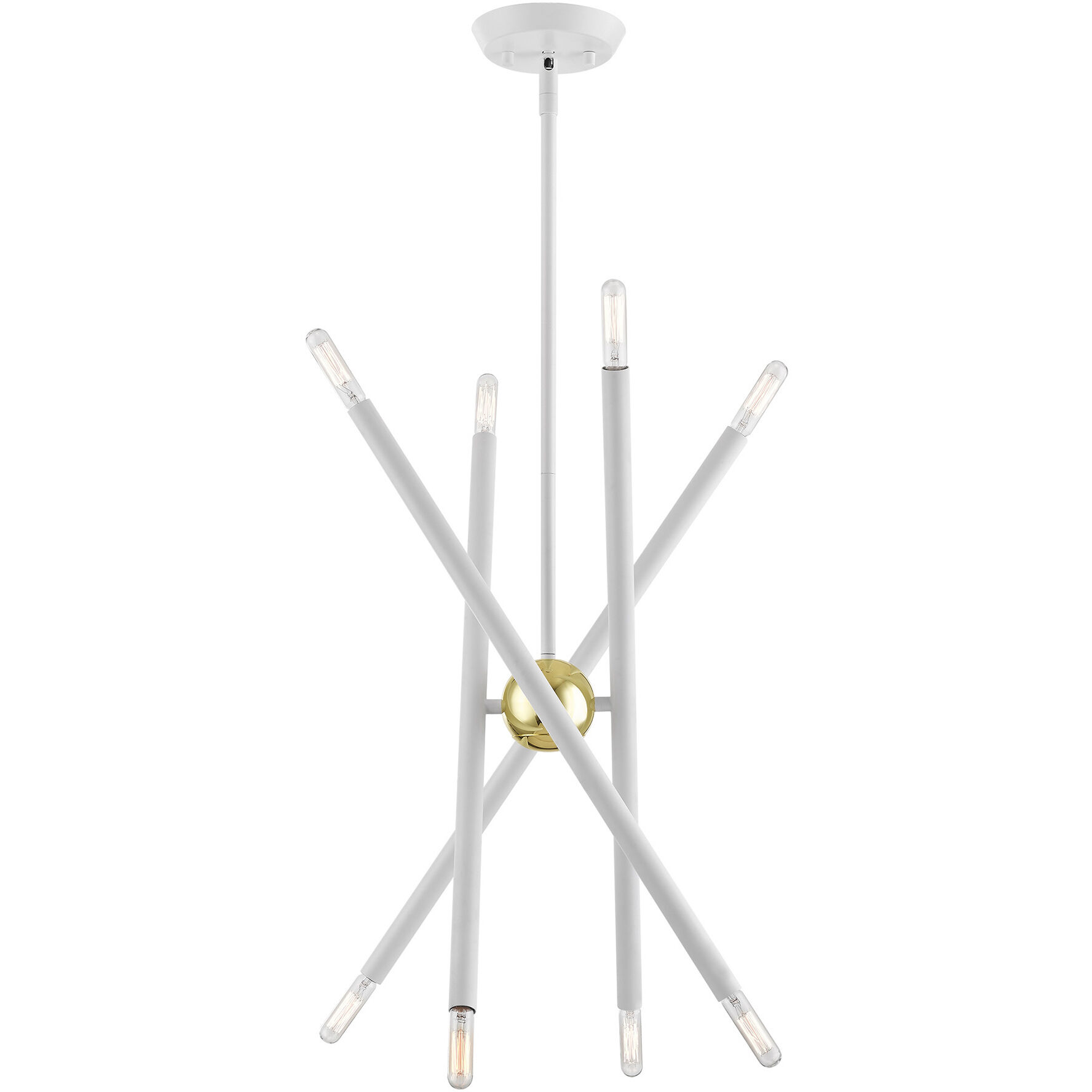 Soho 8 Light 20 inch White with Polished Brass Accents Chandelier Ceiling Light