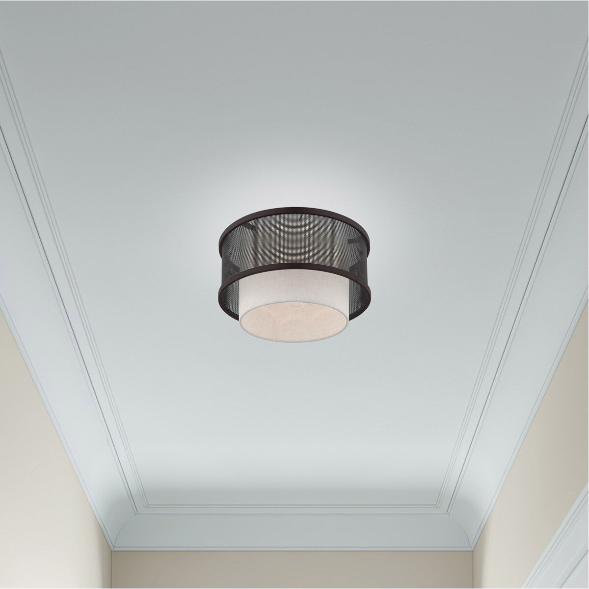Braddock 1 Light 12 inch Bronze Flush Mount Ceiling Light