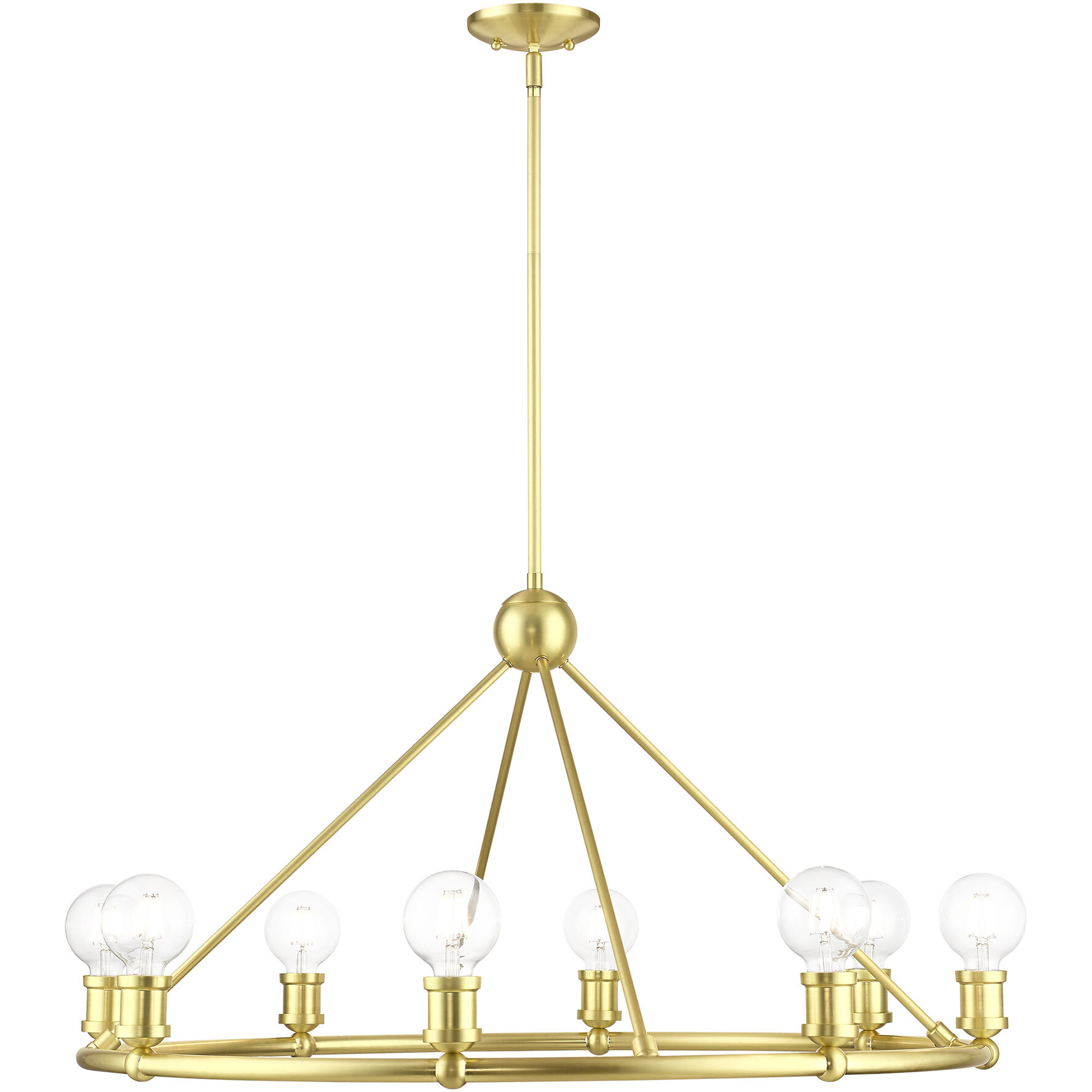 Lansdale 8 Light 34 inch Satin Brass Chandelier Ceiling Light