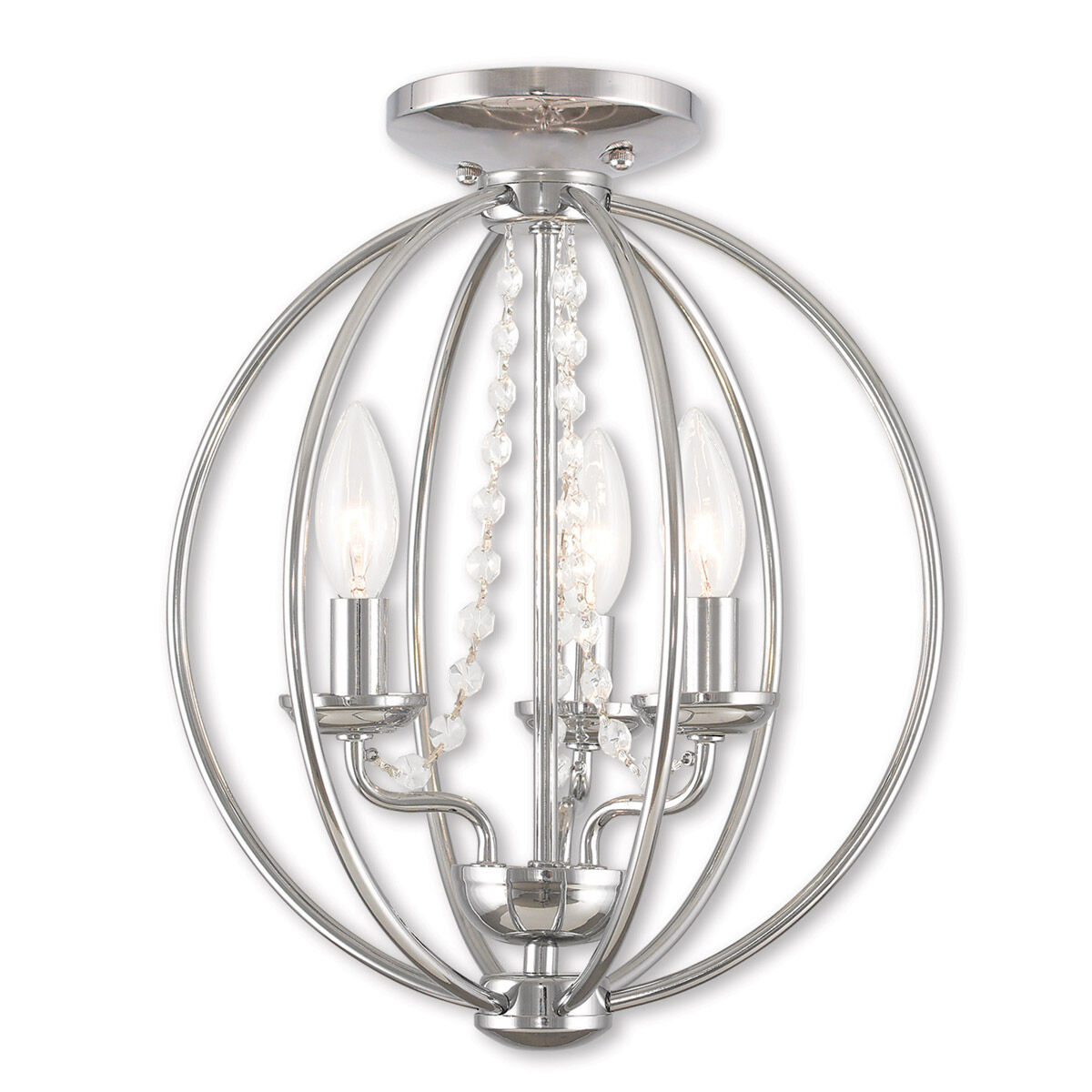 Arabella 3 Light 12 inch Polished Chrome Convertible Mini Chandelier/Ceiling Mount Ceiling Light