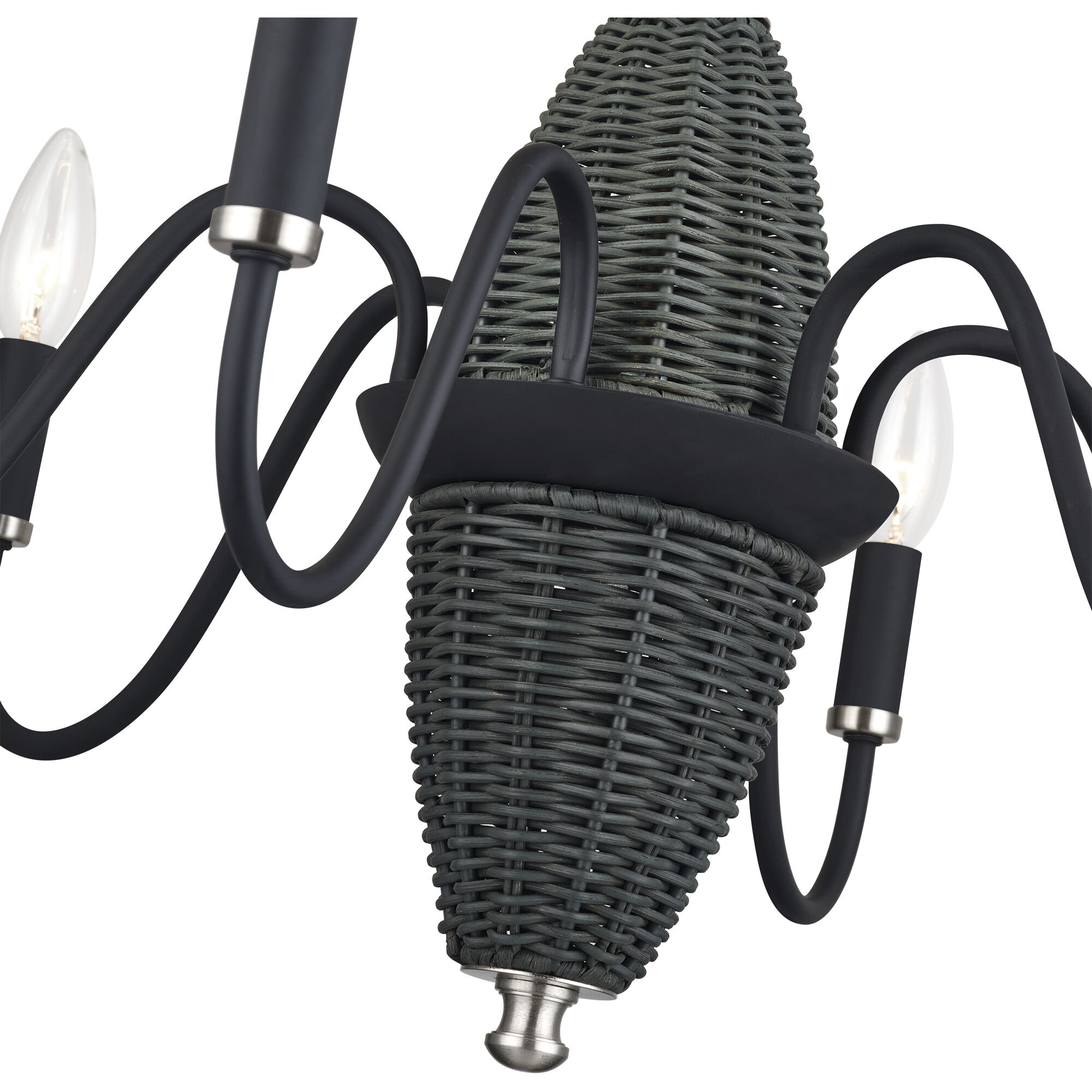 Laurelin 6 Light 24 inch Black with Brushed Nickel Accents Chandelier Ceiling Light