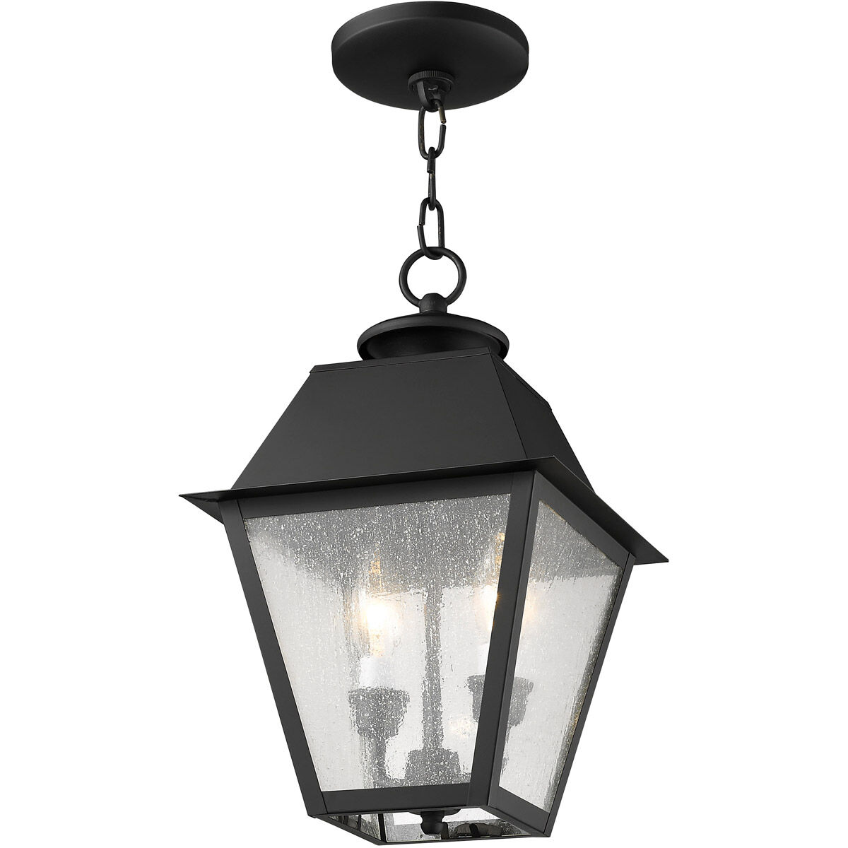 Mansfield 2 Light 9 inch Black Outdoor Pendant Lantern