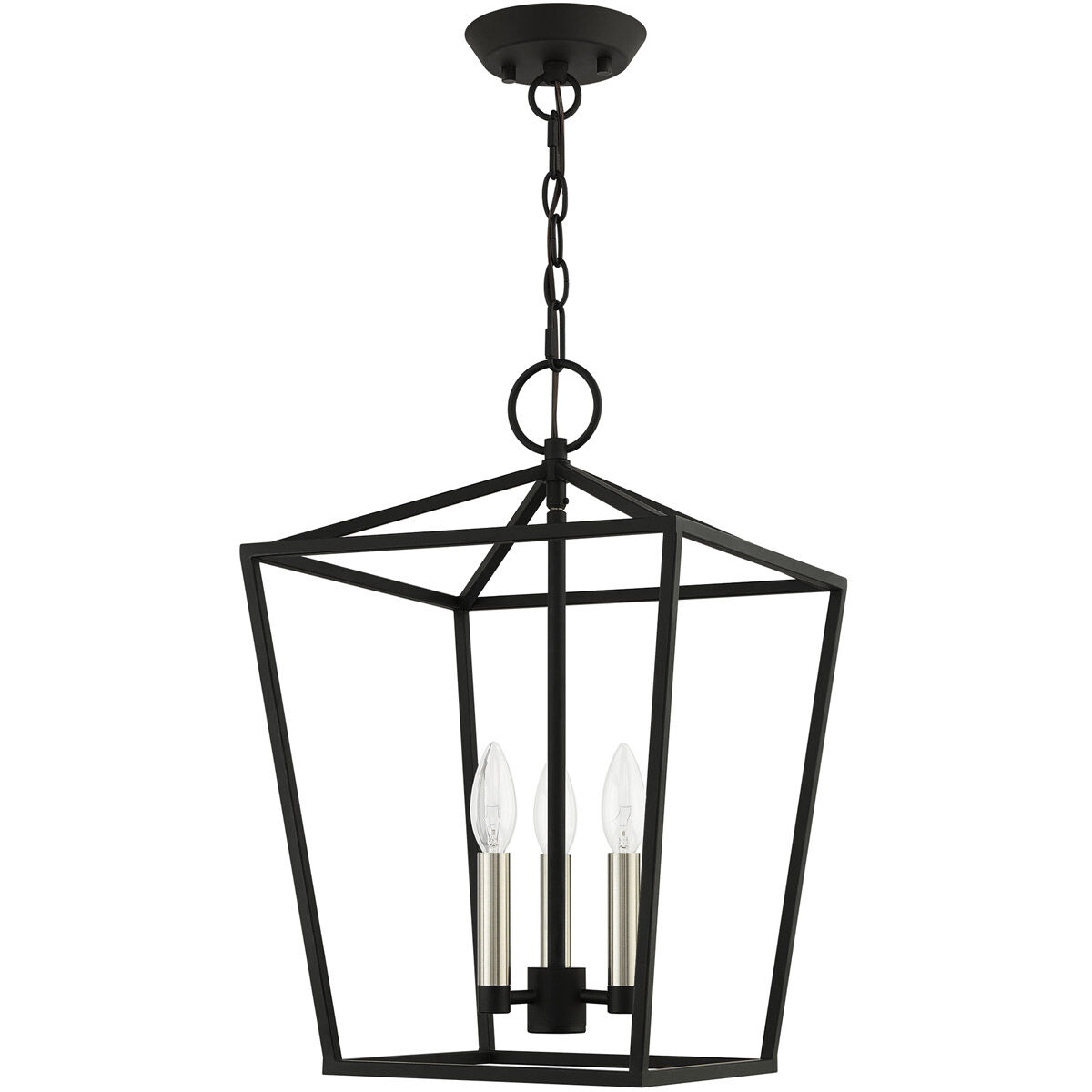 Devone 3 Light 13 inch Black Convertible Semi Flush/Lantern Ceiling Light