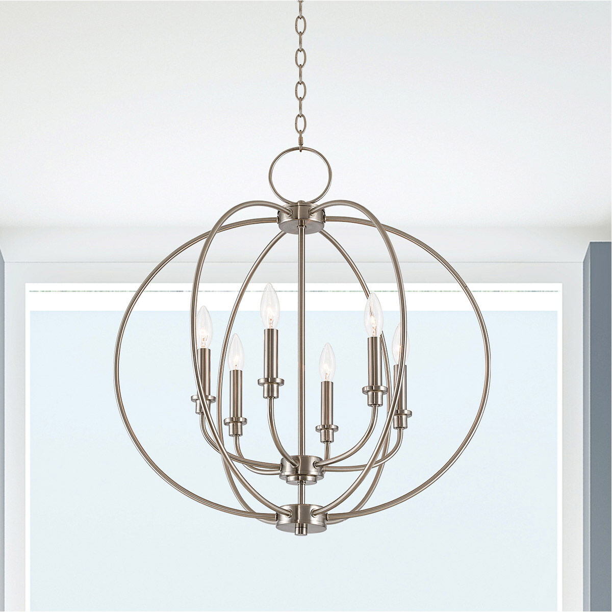 Milania 6 Light 25 inch Brushed Nickel Chandelier Ceiling Light