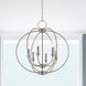Milania 6 Light 25 inch Brushed Nickel Chandelier Ceiling Light