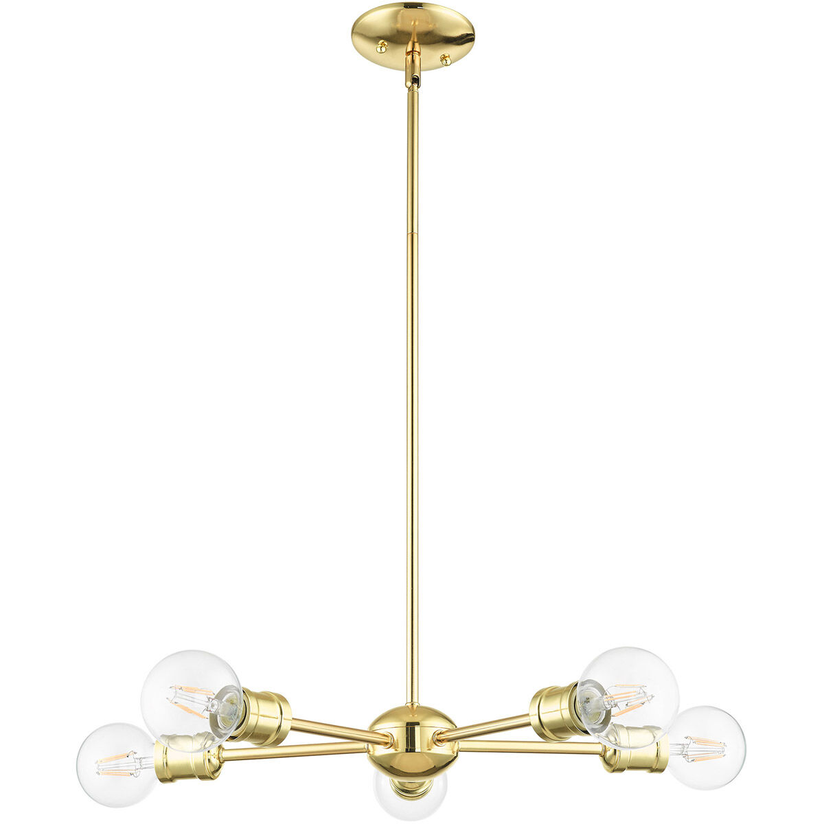 Lansdale 5 Light 19 inch Polished Brass Chandelier Ceiling Light