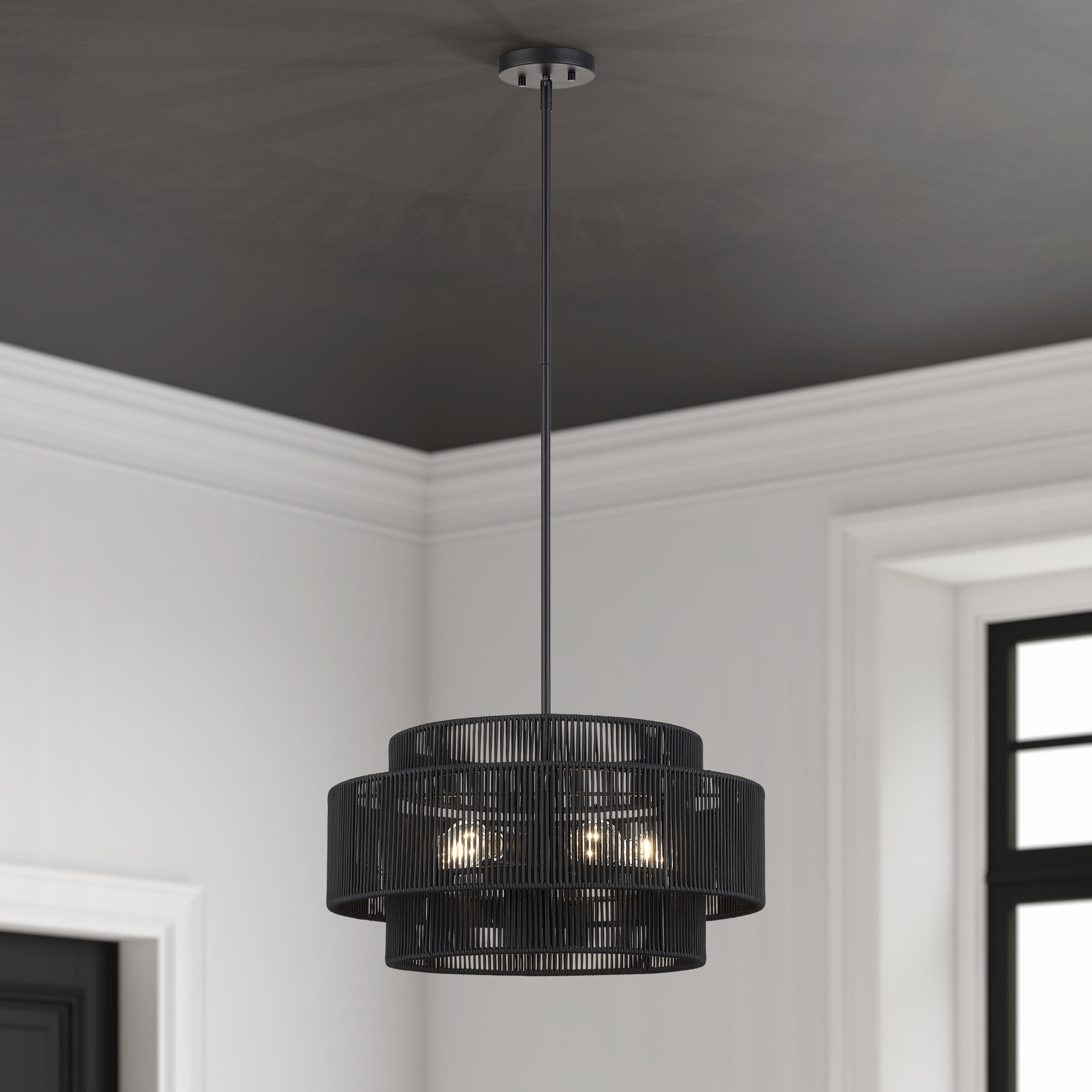 Acordia 5 Light 22 inch Black Pendant Chandelier Ceiling Light