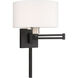 Allison 24 inch 100.00 watt Black Swing Arm Wall Lamp Wall Light