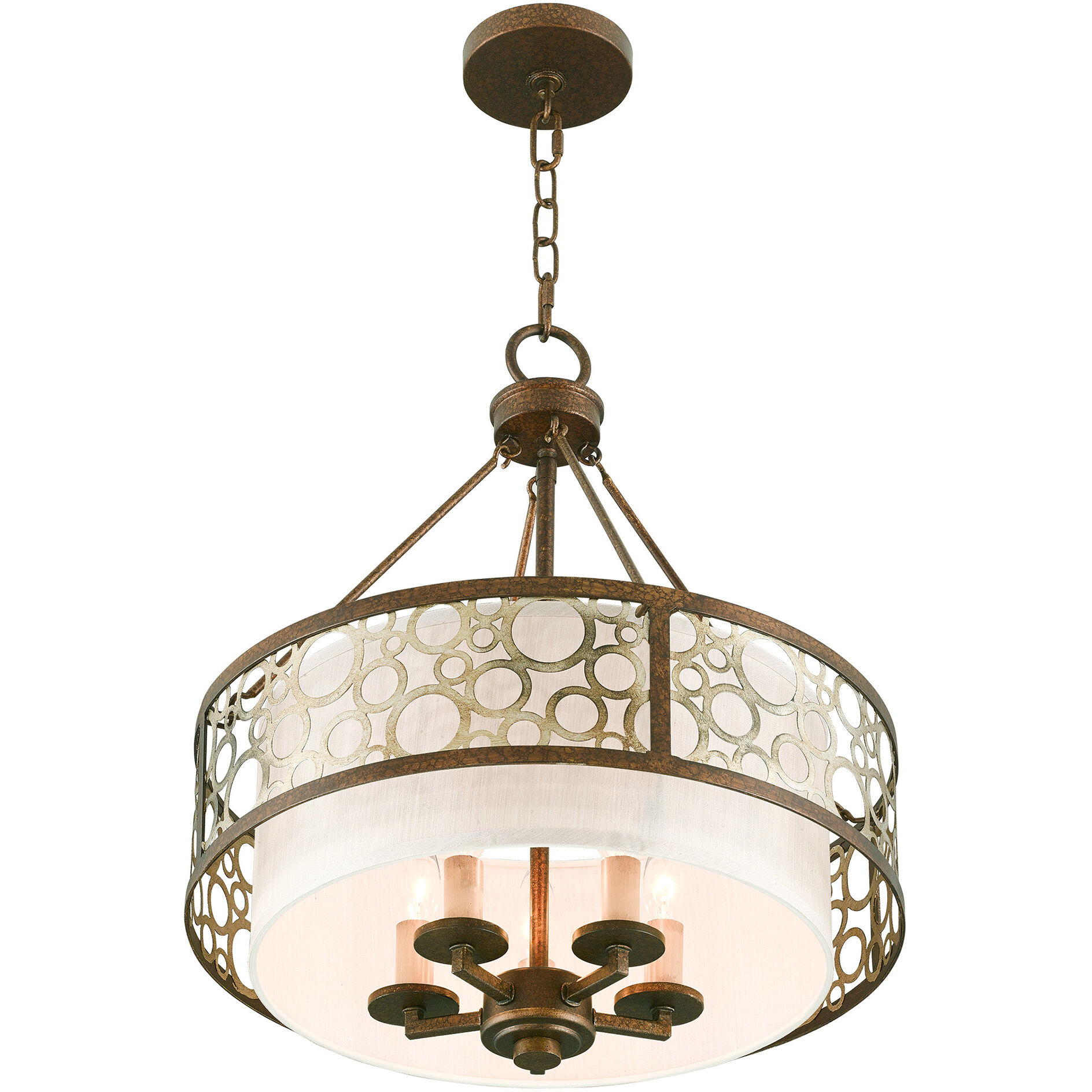 Avalon 5 Light 18 inch Palacial Bronze with Gilded Accents Chandelier Ceiling Light