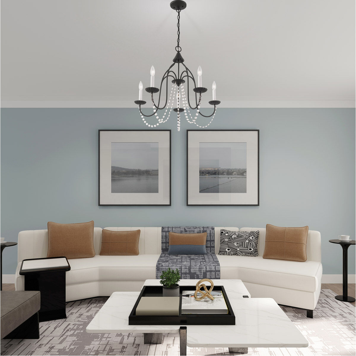 Alessia 5 Light 24 inch Black Chandelier Ceiling Light