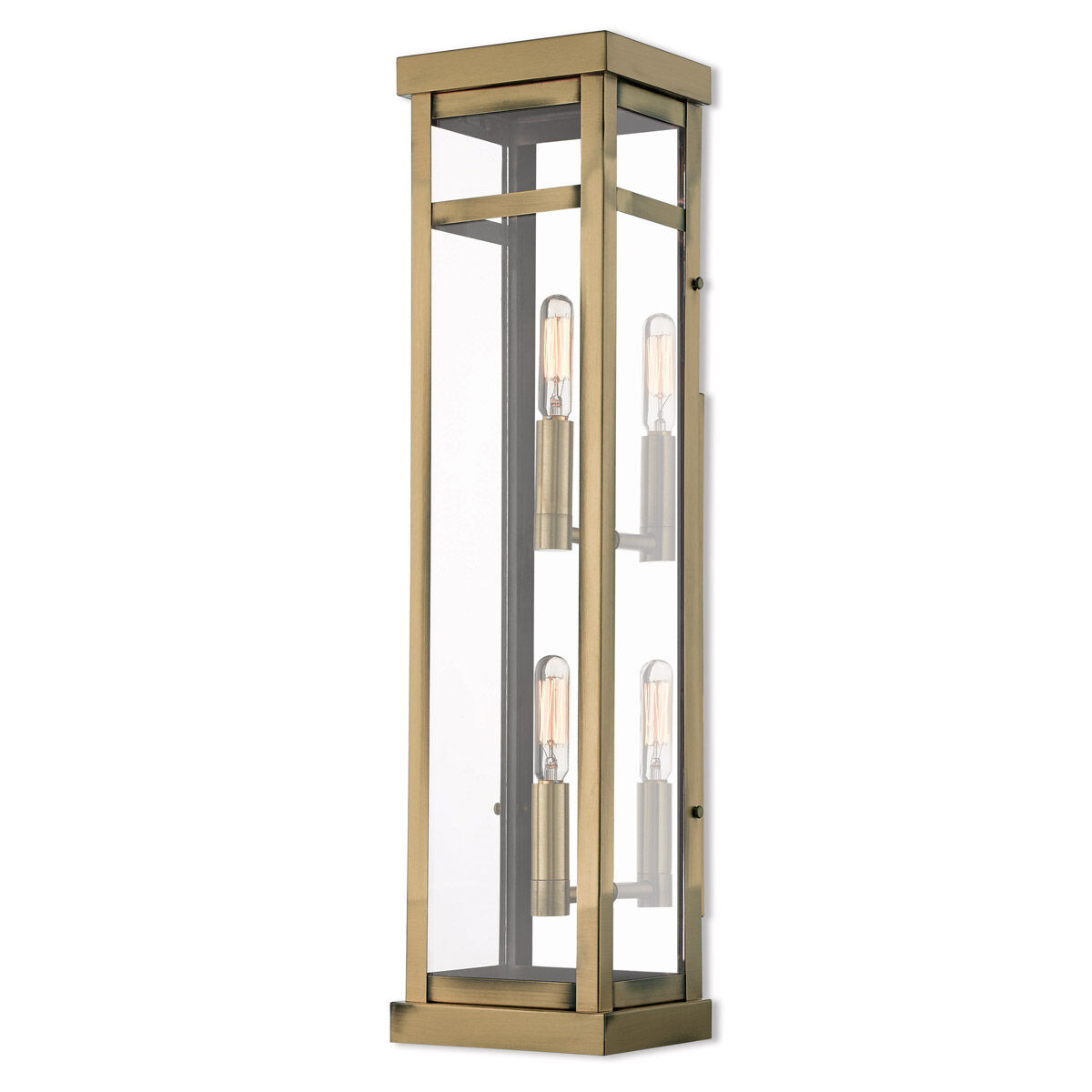 Hopewell 2 Light 22 inch Antique Brass Outdoor Wall Lantern 