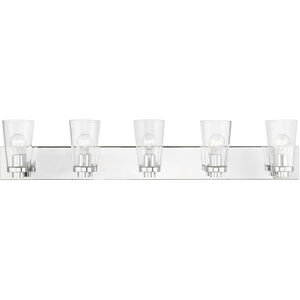 Cityview 5 Light 40 inch Polished Chrome Vanity Sconce Wall Light, Extra Large