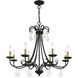 Daphne 8 Light 29.75 inch Black with Antique Brass Finish Accents Chandelier Ceiling Light in Black with Antique Brass Accents, Large
