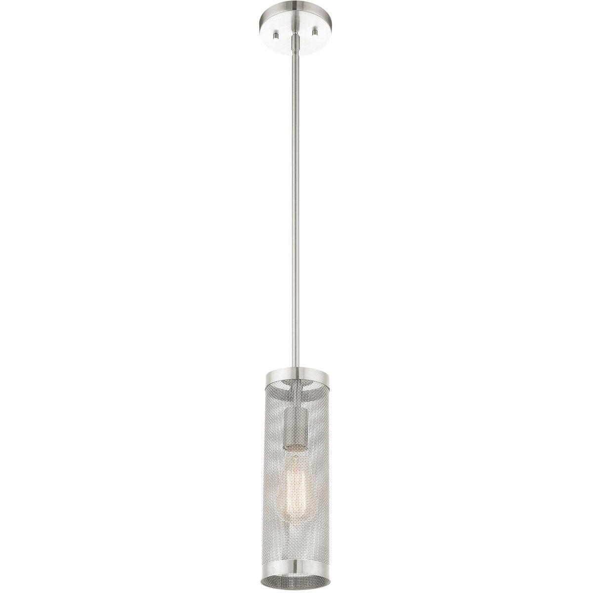 Industro 1 Light 5.13 inch Brushed Nickel Pendant Ceiling Light