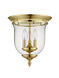 Legacy 3 Light 11.5 inch Polished Brass Flush Mount Ceiling Light