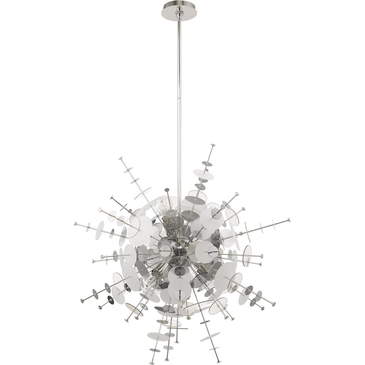 Circulo 6 Light 30 inch Polished Chrome Pendant Chandelier Ceiling Light