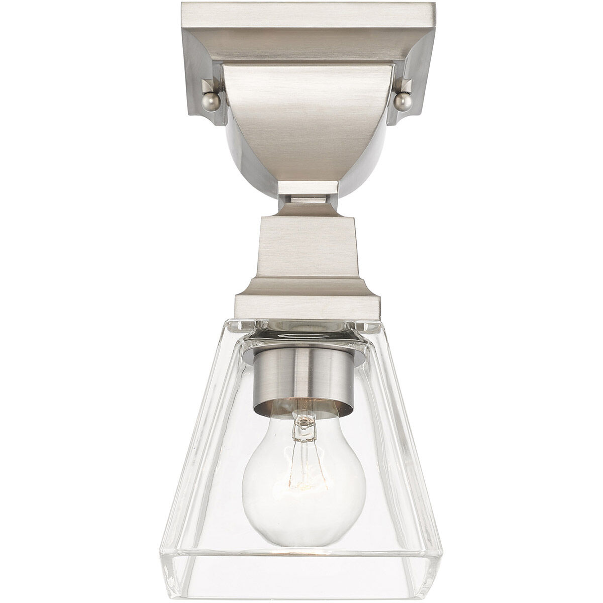 Mission 1 Light 5 inch Brushed Nickel Flush Mount Ceiling Light