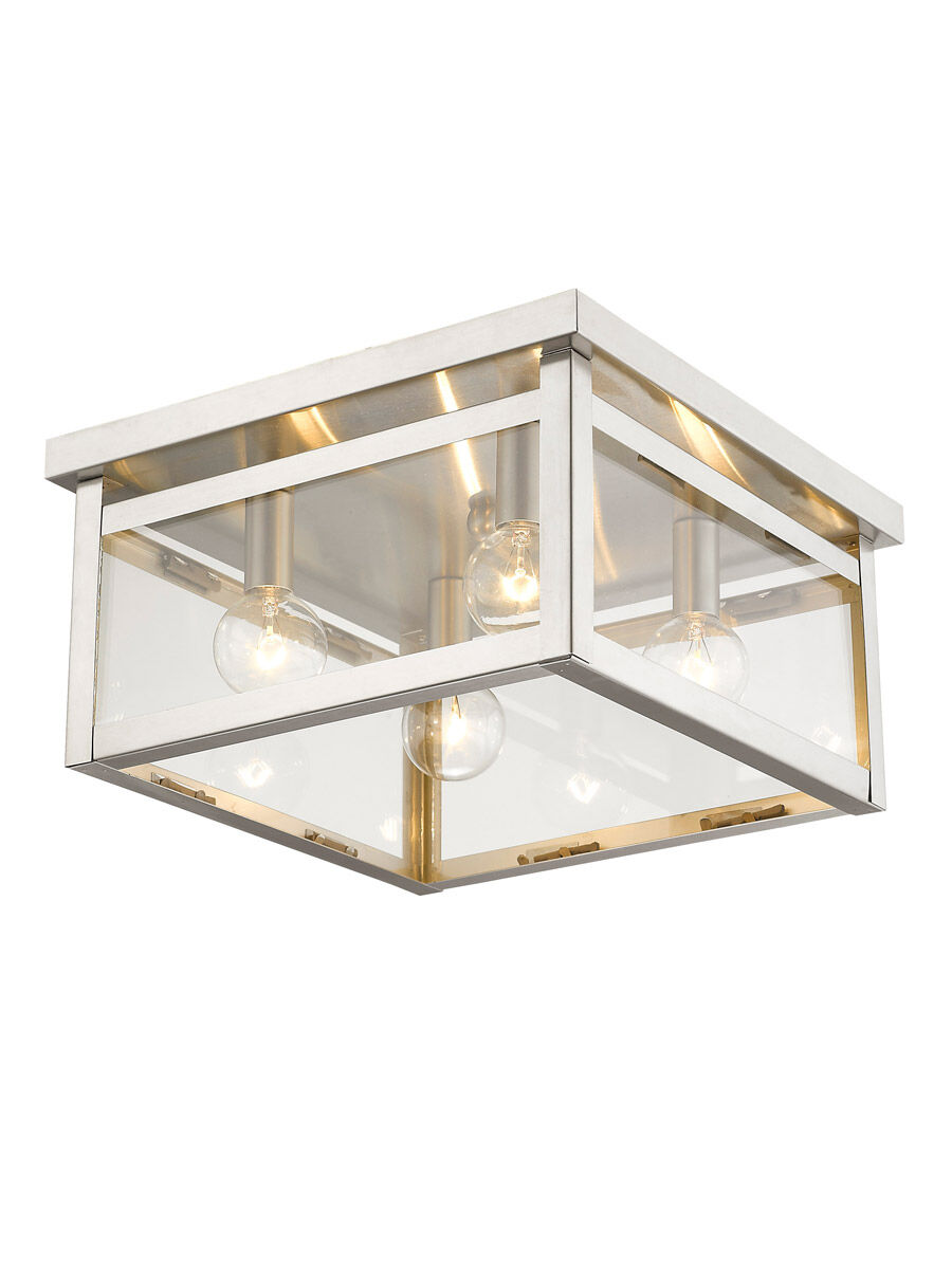 Milford 4 Light 11 inch Brushed Nickel Flush Mount Ceiling Light