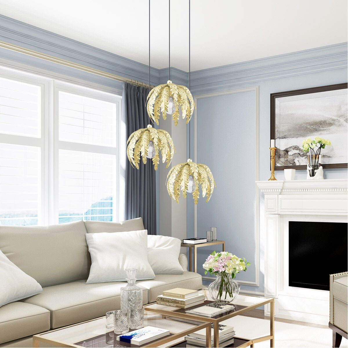 Acanthus 1 Light 13 inch Winter Gold Mini Pendant Ceiling Light