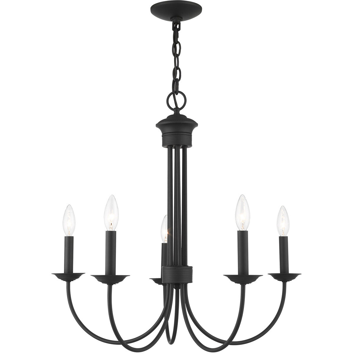 Estate 5 Light 25 inch Black Chandelier Ceiling Light