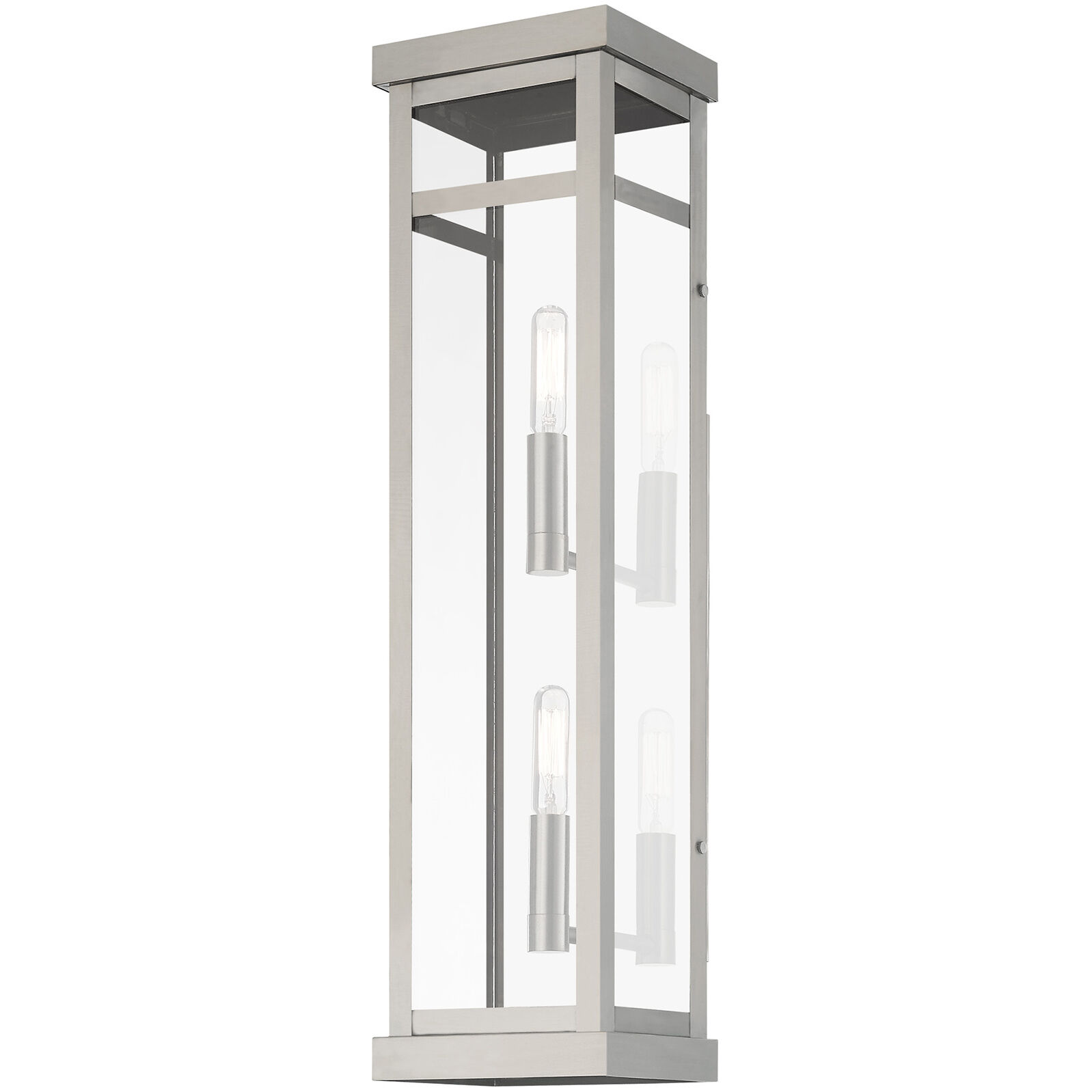Hopewell 2 Light 22 inch Brushed Nickel Outdoor Wall Lantern