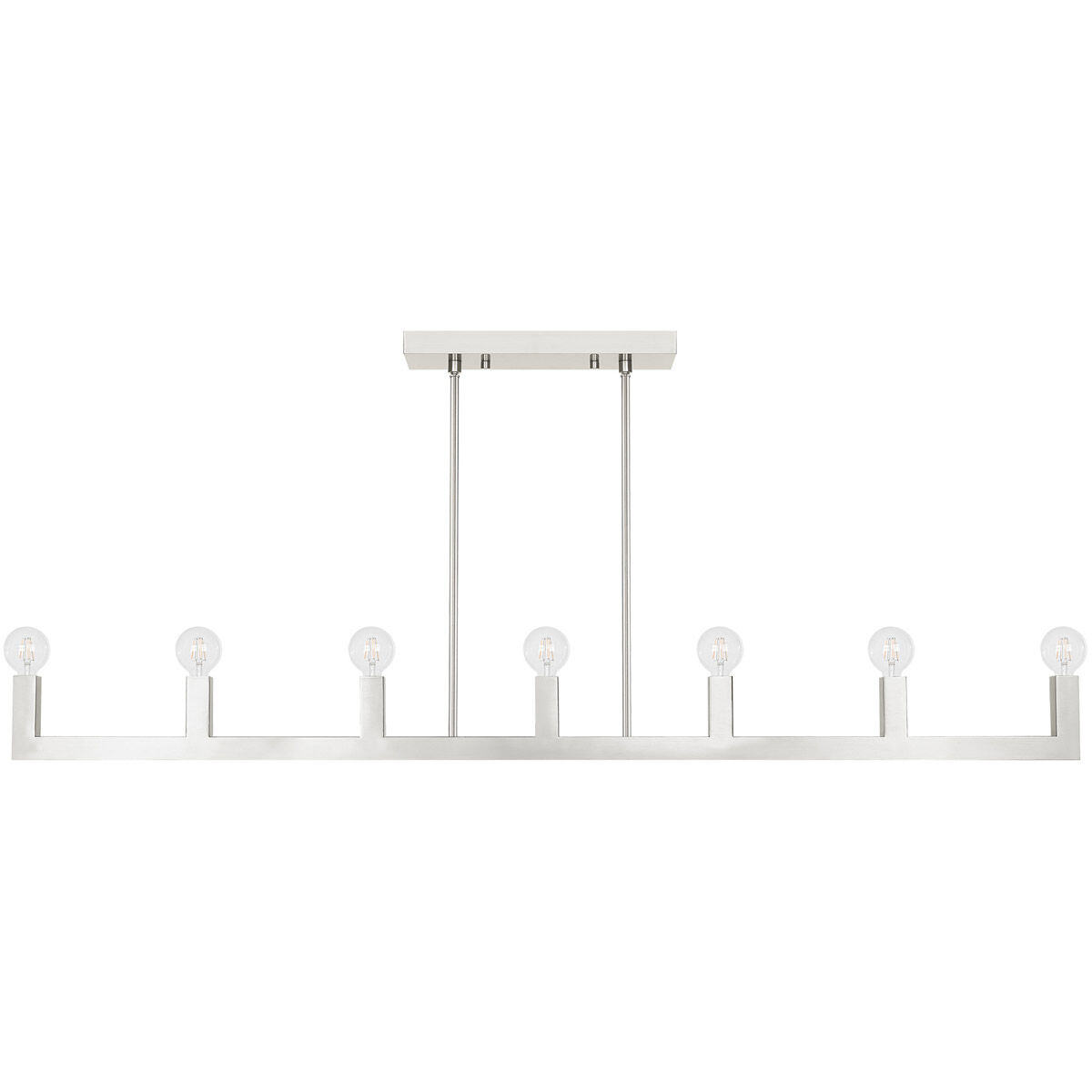 Solna 7 Light 70 inch Brushed Nickel Linear Chandelier Ceiling Light