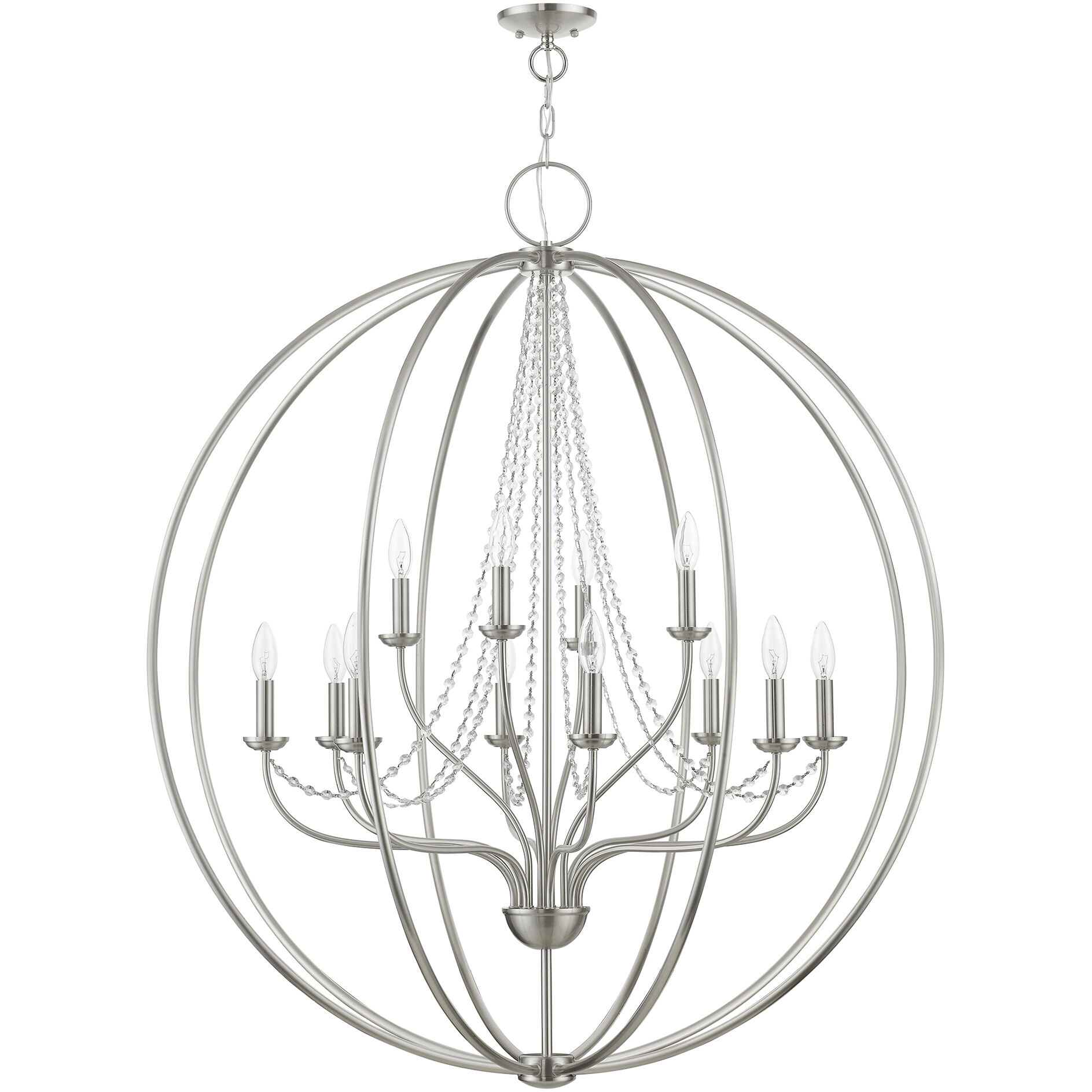 Arabella 12 Light 40 inch Brushed Nickel Grande Foyer Chandelier Ceiling Light