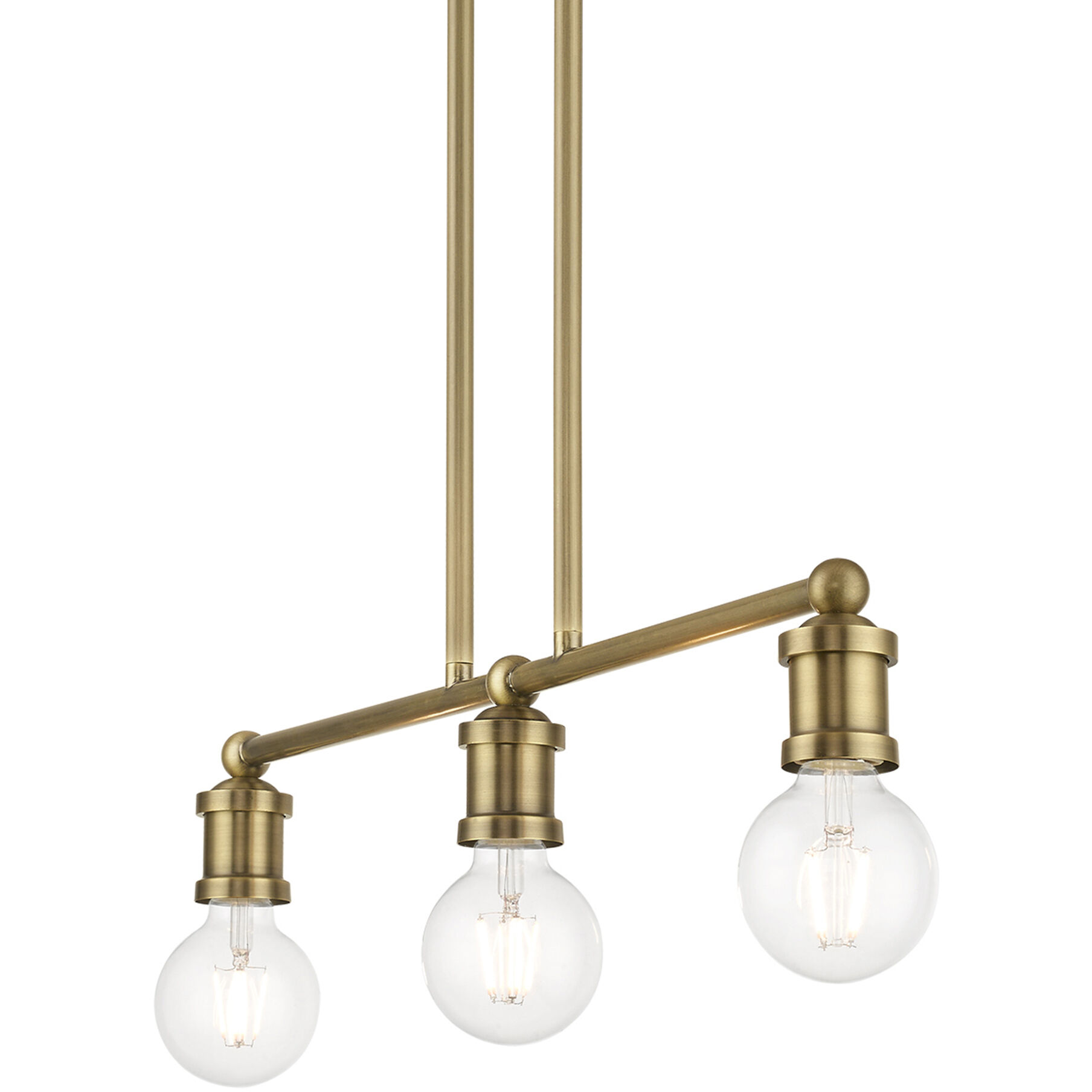 Lansdale 3 Light 24 inch Antique Brass Linear Chandelier Ceiling Light