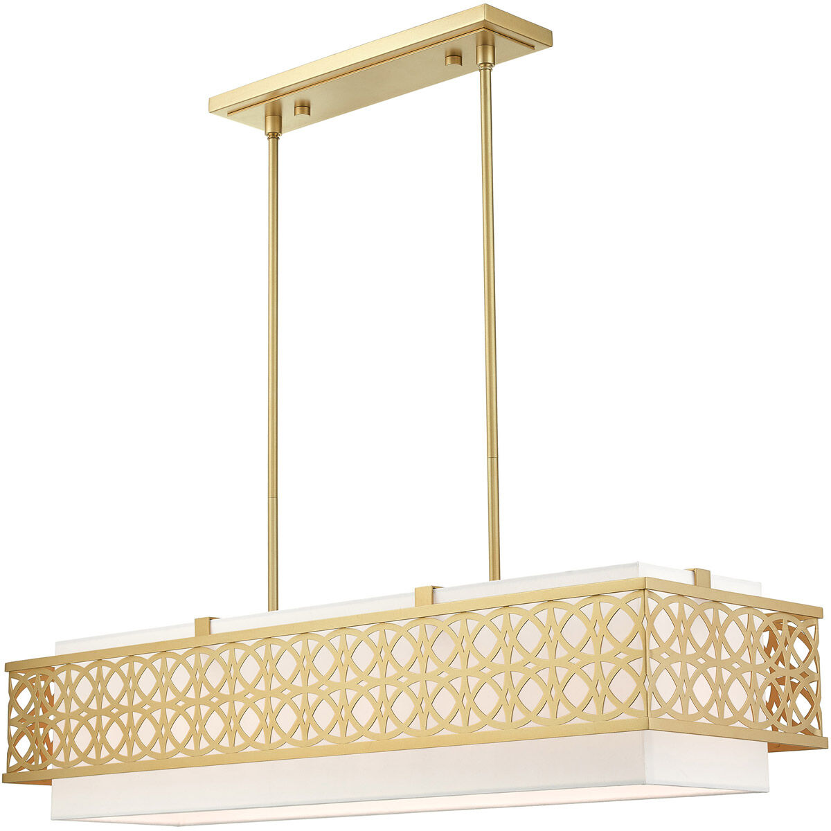 Calinda 6 Light 40 inch Soft Gold Linear Chandelier Ceiling Light